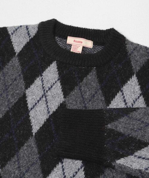 FORK&SPOON（フォークアンドスプーン）の「FORK&SPOON　アーガイルプルオーバーニット（ニット/セーター・メンズ・ブラウン系その他/ブラック系その他・4/5）」の4枚目の写真