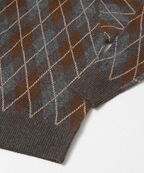 FORK&SPOON（フォークアンドスプーン）の「FORK&SPOON　アーガイルプルオーバーニット（ニット/セーター・メンズ・ブラウン系その他/ブラック系その他・4/5）」の7枚目の写真