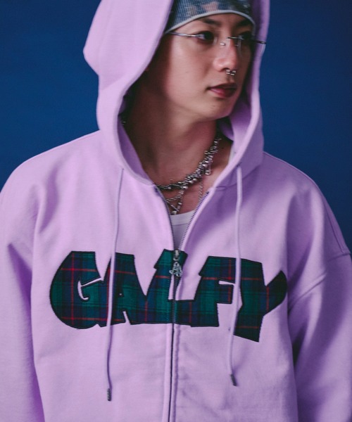 ガルフィー ばーばの切り貼り リメイクパーカー GALFY (ガルフィー) ばーばの切り貼りリメイクパーカー - Black