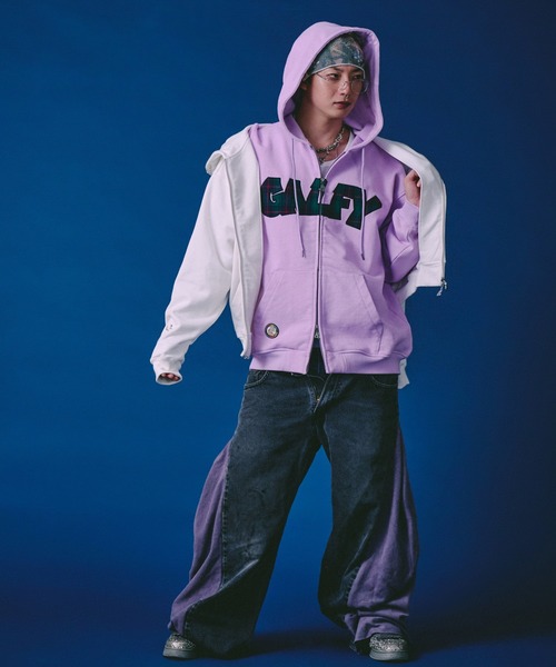 GALFY(ガルフィー)の「GALFY-ばーばの切り貼りリメイクパーカー(パーカー・メンズ・ホワイト/ピンク/ブラック・L/XL)」の19枚目の写真