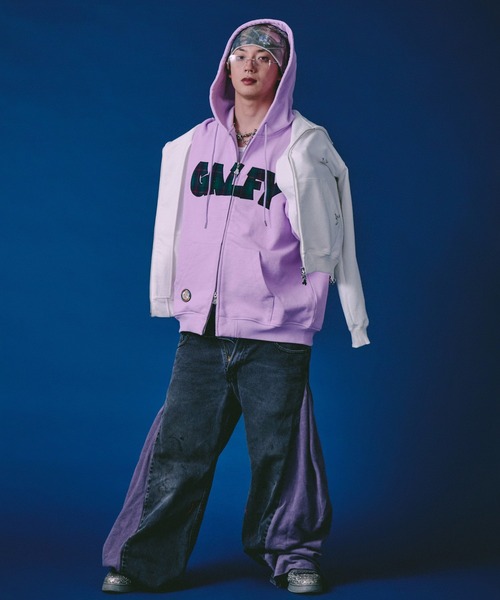 GALFY(ガルフィー)の「GALFY-ばーばの切り貼りリメイクパーカー(パーカー・メンズ・ホワイト/ピンク/ブラック・L/XL)」の18枚目の写真