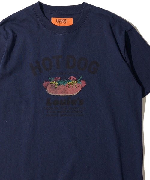 UNIVERSAL OVERALL(ユニバーサルオーバーオール)の「【UNIVERSAL OVERALL】オリジナルグラフィッククルーネックTシャツ(Tシャツ/カットソー・レディース・ネイビー/ブルーグレー/オートミール/グリーン系/ホワイト・X-LARGE/LARGE/MEDIUM)」の2枚目の写真