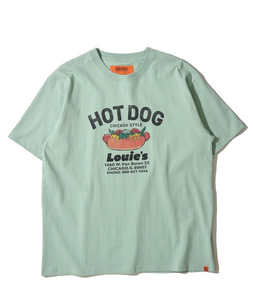 UNIVERSAL OVERALL(ユニバーサルオーバーオール)の「【UNIVERSAL OVERALL】オリジナルグラフィッククルーネックTシャツ(Tシャツ/カットソー・レディース・ネイビー/ブルーグレー/オートミール/グリーン系/ホワイト・X-LARGE/LARGE/MEDIUM)」の12枚目の写真