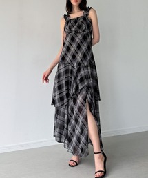 JUNOAH（ジュノア）の「チェックキャミワンピース（ワンピース）」