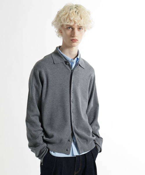 HARE（ハレ）の「Premium Woolニットシャツ(HARE)（ニット/セーター・メンズ・グレー/ブラック・FREE）」の11枚目の写真