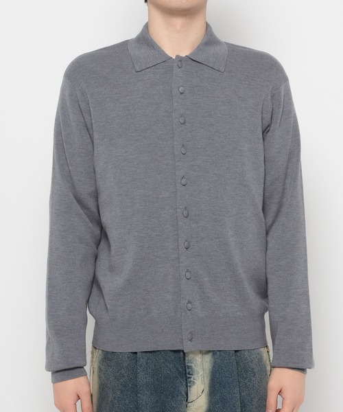 HARE（ハレ）の「Premium Woolニットシャツ(HARE)（ニット/セーター・メンズ・グレー/ブラック・FREE）」の12枚目の写真