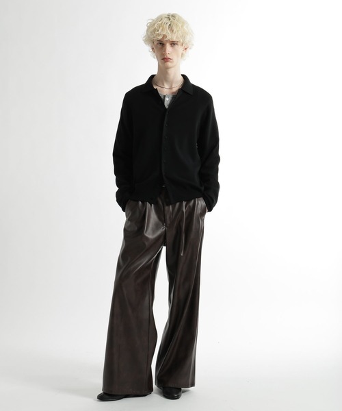 HARE（ハレ）の「Premium Woolニットシャツ(HARE)（ニット/セーター・メンズ・グレー/ブラック・FREE）」の3枚目の写真