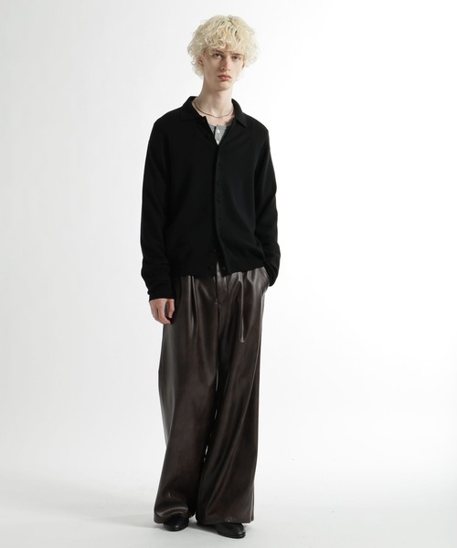 HARE（ハレ）の「Premium Woolニットシャツ(HARE)（ニット/セーター・メンズ・グレー/ブラック・FREE）」の4枚目の写真