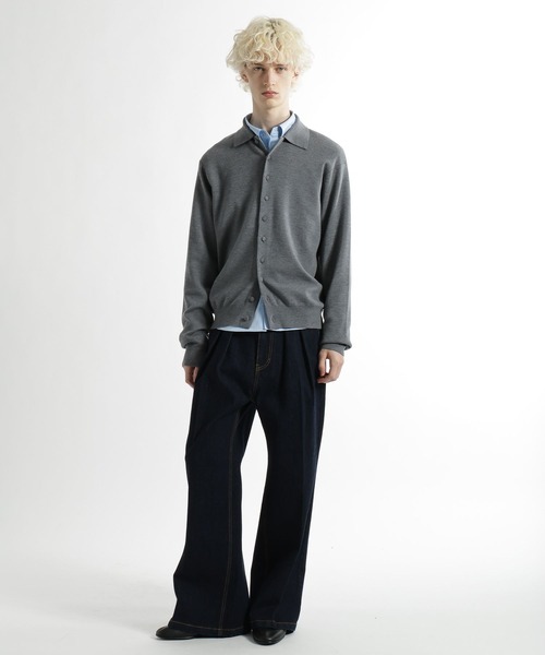 HARE（ハレ）の「Premium Woolニットシャツ(HARE)（ニット/セーター・メンズ・グレー/ブラック・FREE）」の5枚目の写真