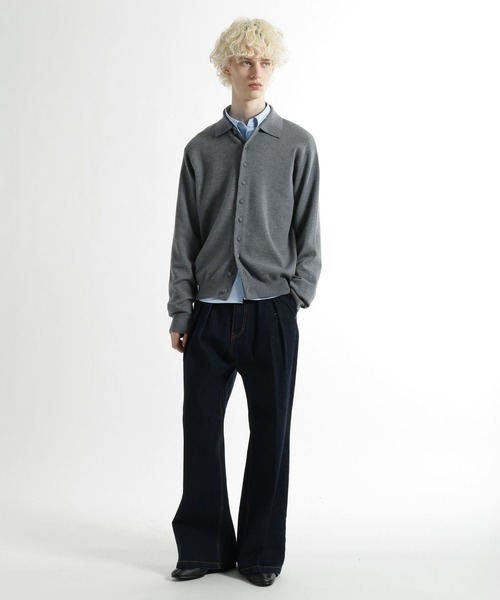 HARE（ハレ）の「Premium Woolニットシャツ(HARE)（ニット/セーター・メンズ・グレー/ブラック・FREE）」の6枚目の写真