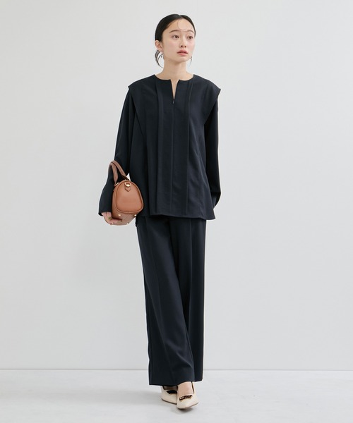 le cercle ADAM ET ROPE'（ルセルクルアダムエロペ）の「ビンテージライクツイルファスナーネックブラウス/セットアップ対応（シャツ/ブラウス・レディース・チャコールグレー/ネイビー/ライトグレー・FREE）」の22枚目の写真