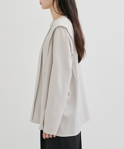 le cercle ADAM ET ROPE'（ルセルクルアダムエロペ）の「ビンテージライクツイルファスナーネックブラウス/セットアップ対応（シャツ/ブラウス・レディース・チャコールグレー/ネイビー/ライトグレー・FREE）」の11枚目の写真