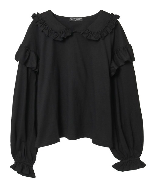 Candy Stripper（キャンディストリッパー）の「FRILL COLLAR トップス（Tシャツ/カットソー・レディース・ブルー系その他2/オフホワイト/ブラック・FREE）」の2枚目の写真