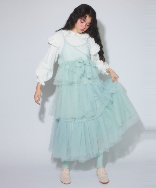 Candy Stripper（キャンディストリッパー）の「FRILL COLLAR トップス（Tシャツ/カットソー・レディース・ブルー系その他2/オフホワイト/ブラック・FREE）」の7枚目の写真