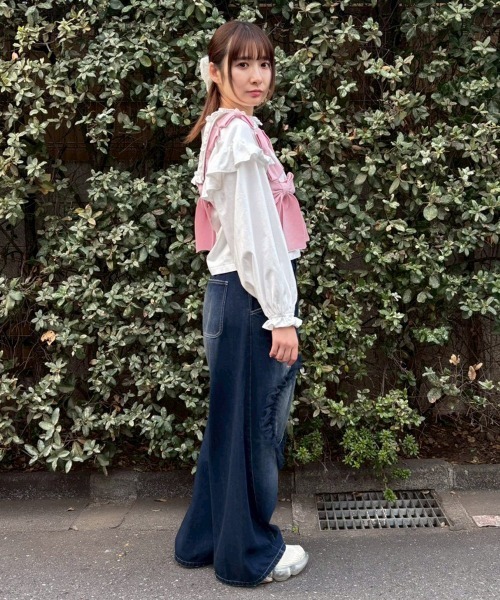 Candy Stripper（キャンディストリッパー）の「FRILL COLLAR トップス（Tシャツ/カットソー・レディース・ブルー系その他2/オフホワイト/ブラック・FREE）」の15枚目の写真