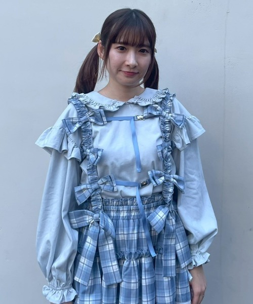 Candy Stripper（キャンディストリッパー）の「FRILL COLLAR トップス（Tシャツ/カットソー・レディース・ブルー系その他2/オフホワイト/ブラック・FREE）」の17枚目の写真