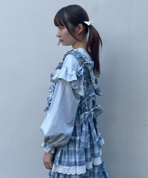 Candy Stripper（キャンディストリッパー）の「FRILL COLLAR トップス（Tシャツ/カットソー・レディース・ブルー系その他2/オフホワイト/ブラック・FREE）」の18枚目の写真