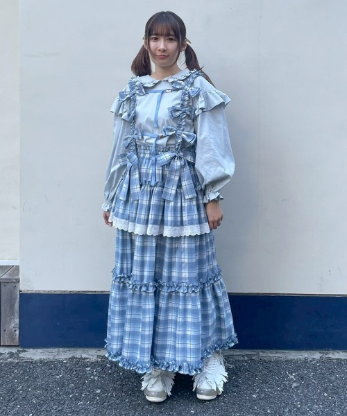 Candy Stripper（キャンディストリッパー）の「FRILL COLLAR トップス（Tシャツ/カットソー・レディース・ブルー系その他2/オフホワイト/ブラック・FREE）」の19枚目の写真