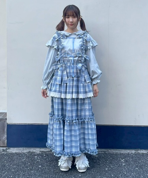 Candy Stripper（キャンディストリッパー）の「FRILL COLLAR トップス（Tシャツ/カットソー・レディース・ブルー系その他2/オフホワイト/ブラック・FREE）」の20枚目の写真