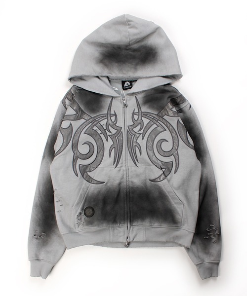 セール】GALFY（ガルフィー）汚れ部族パーカー/トライバル スウェット