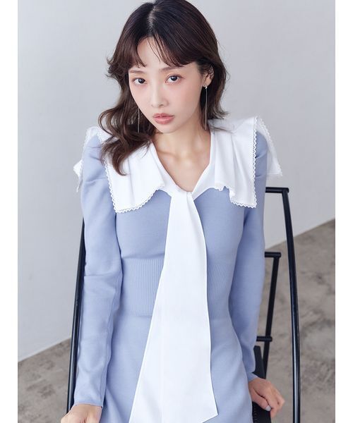 セーラーカラーニットワンピース（ワンピース）｜SNIDEL（スナイデル