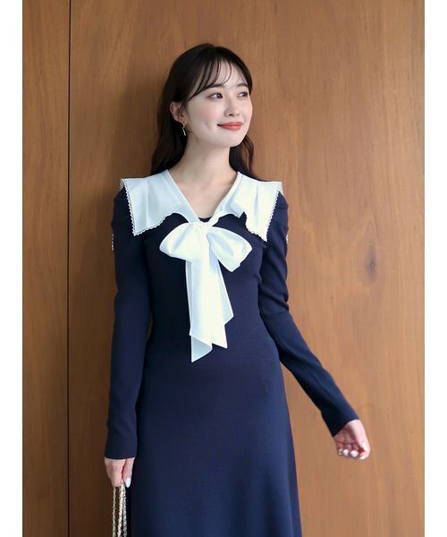 セーラーカラーニットワンピース（ワンピース）｜SNIDEL（スナイデル