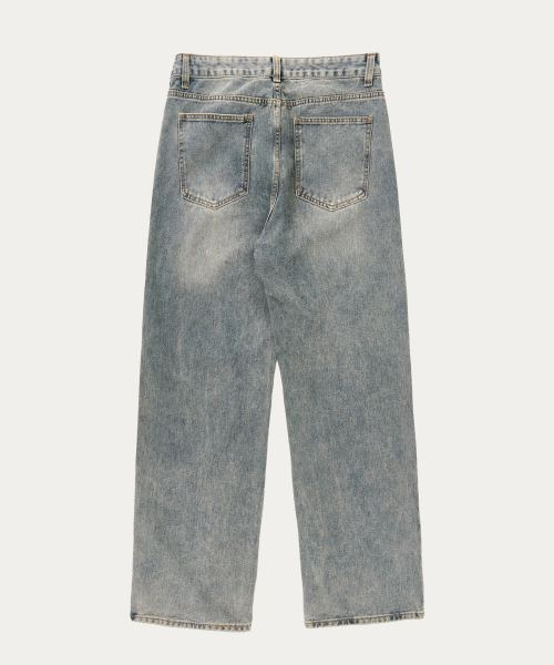 ACSHI（アクシ）の「デイリーセミロングワイドデニムパンツ（ヴィンテージブルーウォッシング）（デニムパンツ・メンズ・その他・M/L/XL/XXL）」の9枚目の写真