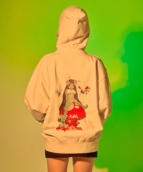 X-girl（エックスガール）の「X-girl x Mark Bode ZIP UP SWEAT HOODIE（パーカー・レディース・ブラック/ホワイト・L/M/S）」の7枚目の写真