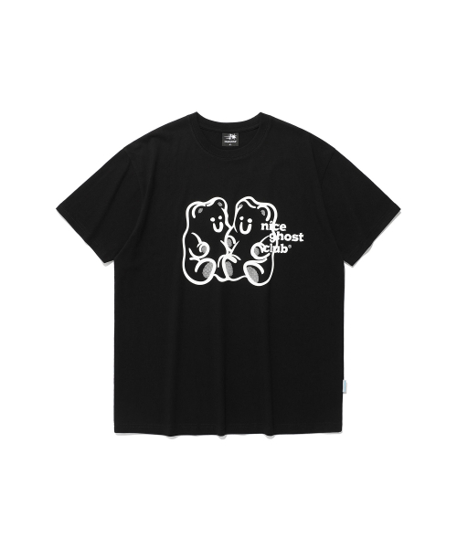 NICE GHOST CLUB(ナイスゴーストクラブ)の「GUMMY BEAR&LOGO TEE_BLACK(NG2EMUT501A)(Tシャツ/カットソー・レディース・ブラック・S/M/L)」の1枚目の写真