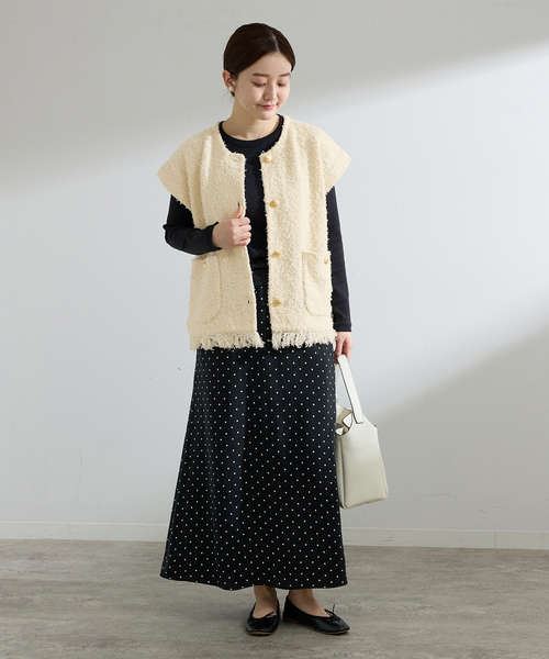 IENA（イエナ）の「ミックスツイードベスト（ベスト・レディース・アイボリー/ブラック・FREE）」の4枚目の写真