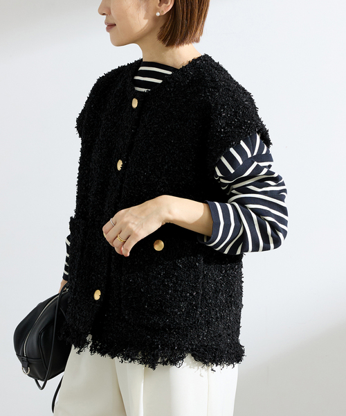 IENA（イエナ）の「ミックスツイードベスト（ベスト・レディース・アイボリー/ブラック・FREE）」の7枚目の写真