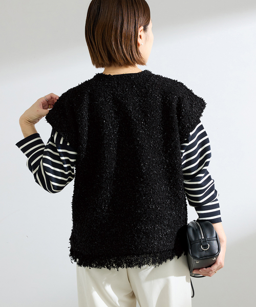 IENA（イエナ）の「ミックスツイードベスト（ベスト・レディース・アイボリー/ブラック・FREE）」の8枚目の写真