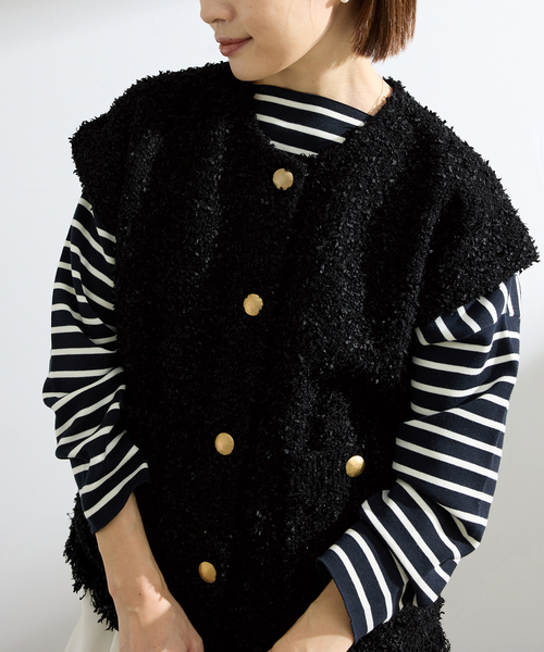 IENA（イエナ）の「ミックスツイードベスト（ベスト・レディース・アイボリー/ブラック・FREE）」の9枚目の写真