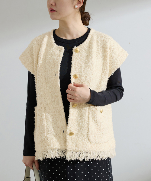 IENA（イエナ）の「ミックスツイードベスト（ベスト・レディース・アイボリー/ブラック・FREE）」の15枚目の写真