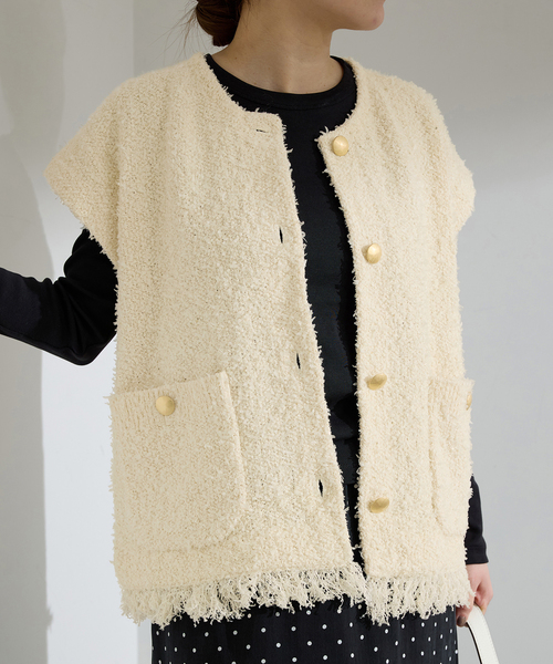 IENA（イエナ）の「ミックスツイードベスト（ベスト・レディース・アイボリー/ブラック・FREE）」の16枚目の写真