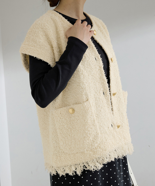 IENA（イエナ）の「ミックスツイードベスト（ベスト・レディース・アイボリー/ブラック・FREE）」の17枚目の写真