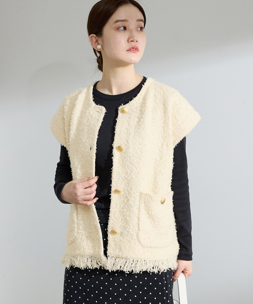 IENA（イエナ）の「ミックスツイードベスト（ベスト・レディース・アイボリー/ブラック・FREE）」の18枚目の写真
