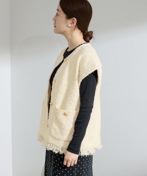 IENA（イエナ）の「ミックスツイードベスト（ベスト・レディース・アイボリー/ブラック・FREE）」の19枚目の写真