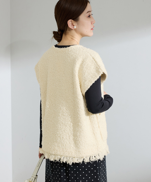 IENA（イエナ）の「ミックスツイードベスト（ベスト・レディース・アイボリー/ブラック・FREE）」の20枚目の写真