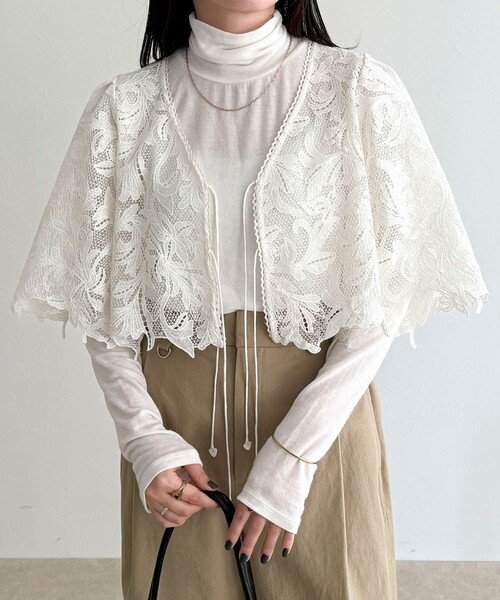 fredy emue（フレディエミュ）の「レースボレロ（その他トップス・レディース・オフホワイト・38）」の4枚目の写真