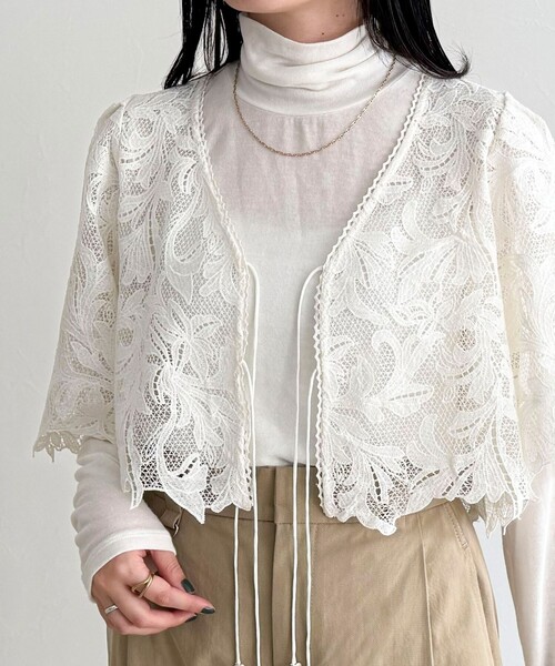 fredy emue（フレディエミュ）の「レースボレロ（その他トップス・レディース・オフホワイト・38）」の5枚目の写真