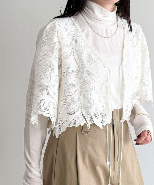 fredy emue（フレディエミュ）の「レースボレロ（その他トップス・レディース・オフホワイト・38）」の6枚目の写真
