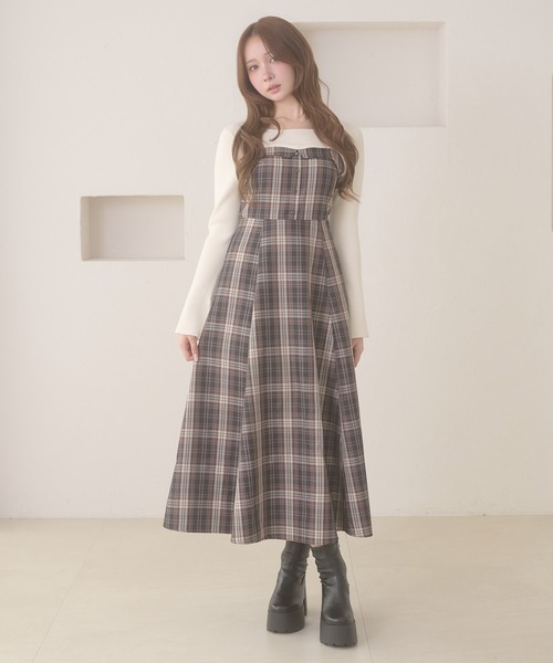 Ambre Neige(アンブルネージュ)の「knit docking back lace up dress / ニットドッキングバックレースアップワンピース(ワンピース・レディース・ボルドー/ダークブラウン/ブラウン系その他/グレー・FREE)」の17枚目の写真