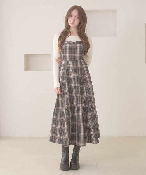 Ambre Neige(アンブルネージュ)の「knit docking back lace up dress / ニットドッキングバックレースアップワンピース(ワンピース・レディース・ボルドー/ダークブラウン/ブラウン系その他/グレー・FREE)」の18枚目の写真