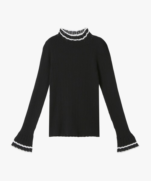 To b. by agnes b.（トゥービーバイアニエスベー）の「コットン オープンワーク ニット プルオーバー（ニット/セーター・レディース・ブラック・FREE）」の2枚目の写真