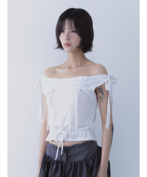 SETSETSET（セットセットセット）の「RABBIT SHIRRING T-SHIRT WHITE（Tシャツ/カットソー・レディース・その他・ONE SIZE）」の13枚目の写真