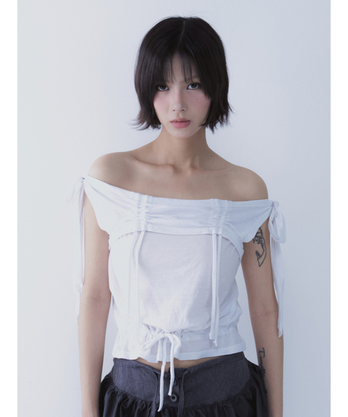 SETSETSET（セットセットセット）の「RABBIT SHIRRING T-SHIRT WHITE（Tシャツ/カットソー・レディース・その他・ONE SIZE）」の15枚目の写真