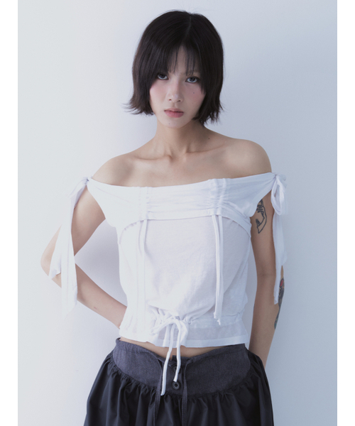 SETSETSET（セットセットセット）の「RABBIT SHIRRING T-SHIRT WHITE（Tシャツ/カットソー・レディース・その他・ONE SIZE）」の7枚目の写真