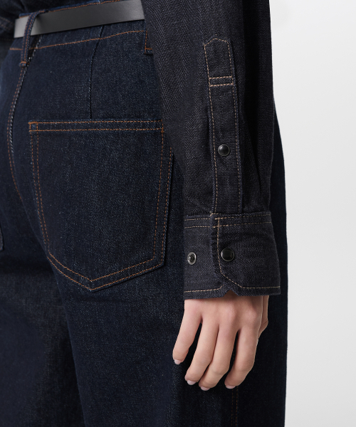 MUSINSA STANDARD WOMAN（ムシンサスタンダードウーマン）の「ウィメンズデニムウエスタンシャツ[ディープインディゴ]（シャツ/ブラウス・レディース・その他・MEDIUM/LARGE/X-SMALL/SMALL）」の7枚目の写真