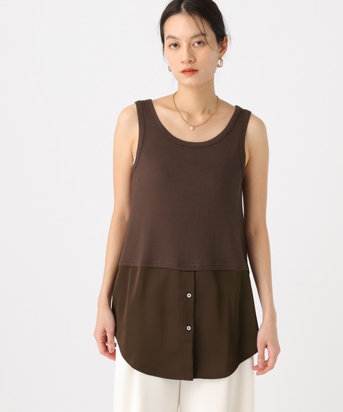 Elura（エルーラ）の「レイヤードアソートタンク/656426（タンクトップ・レディース・グレー/ブラウン/ホワイト×ホワイト/ホワイト×ブルー・FREE）」の4枚目の写真